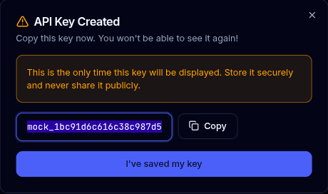 Generating and viewing a new API key