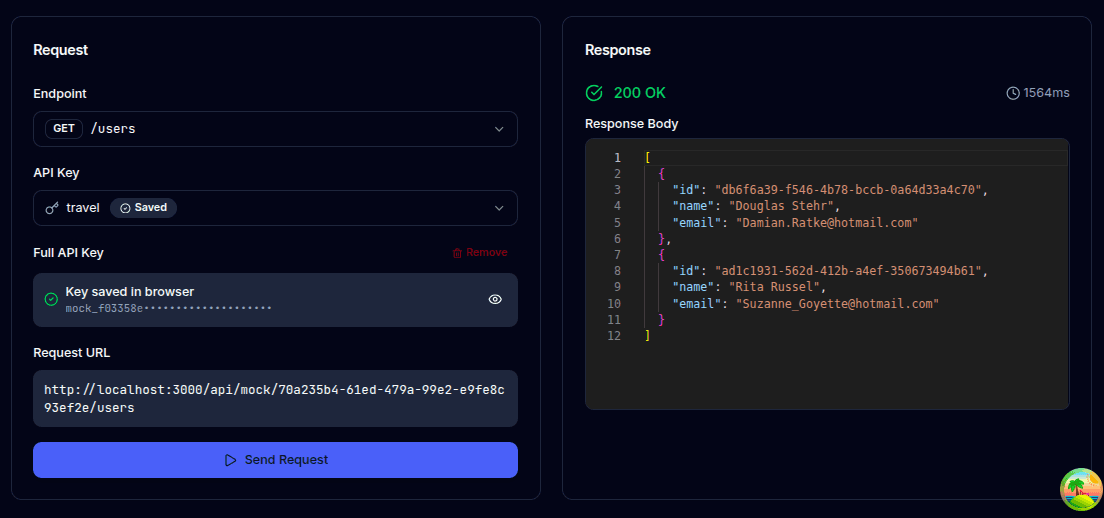 Using the API Playground to test mock endpoints